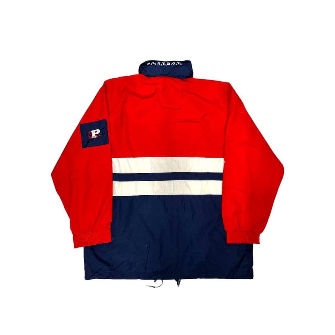 플레이보이 레드 네이비 오버핏 후드 올드스쿨 바람막이 자켓 100 상품이미지6