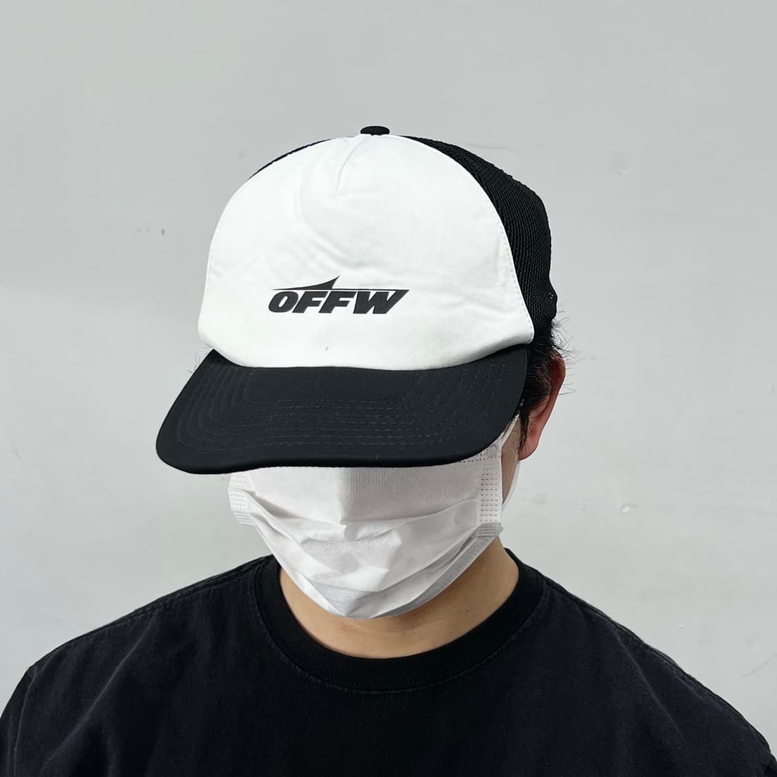 오프화이트 로고 배색 매쉬 캡 상품이미지2