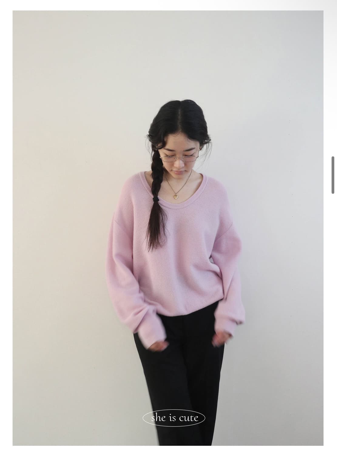 쉬이즈큐트 웜피크닉 니트 베이비핑크 상품이미지1