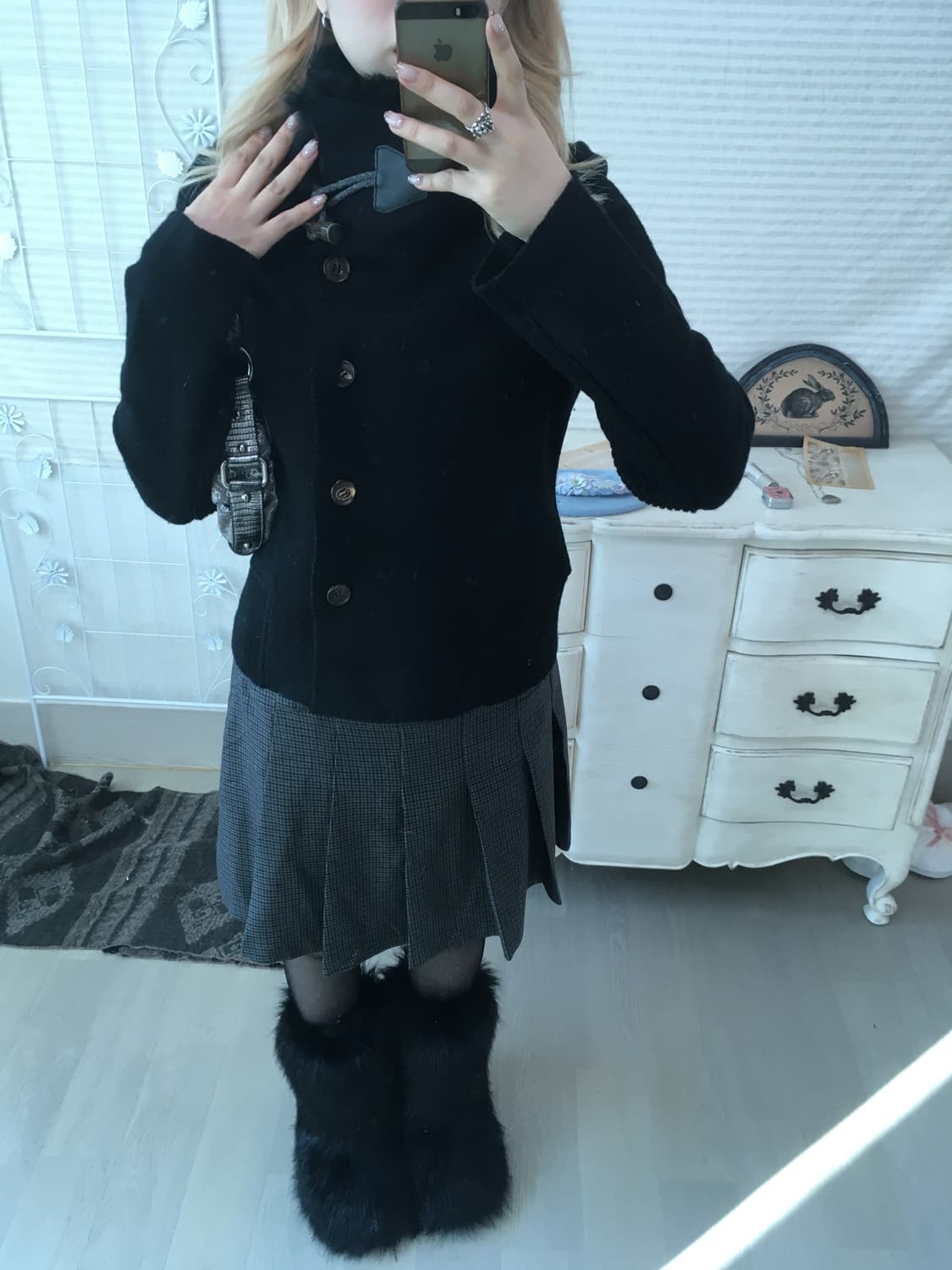 jpn vintage black duffle wool jk 상품이미지5