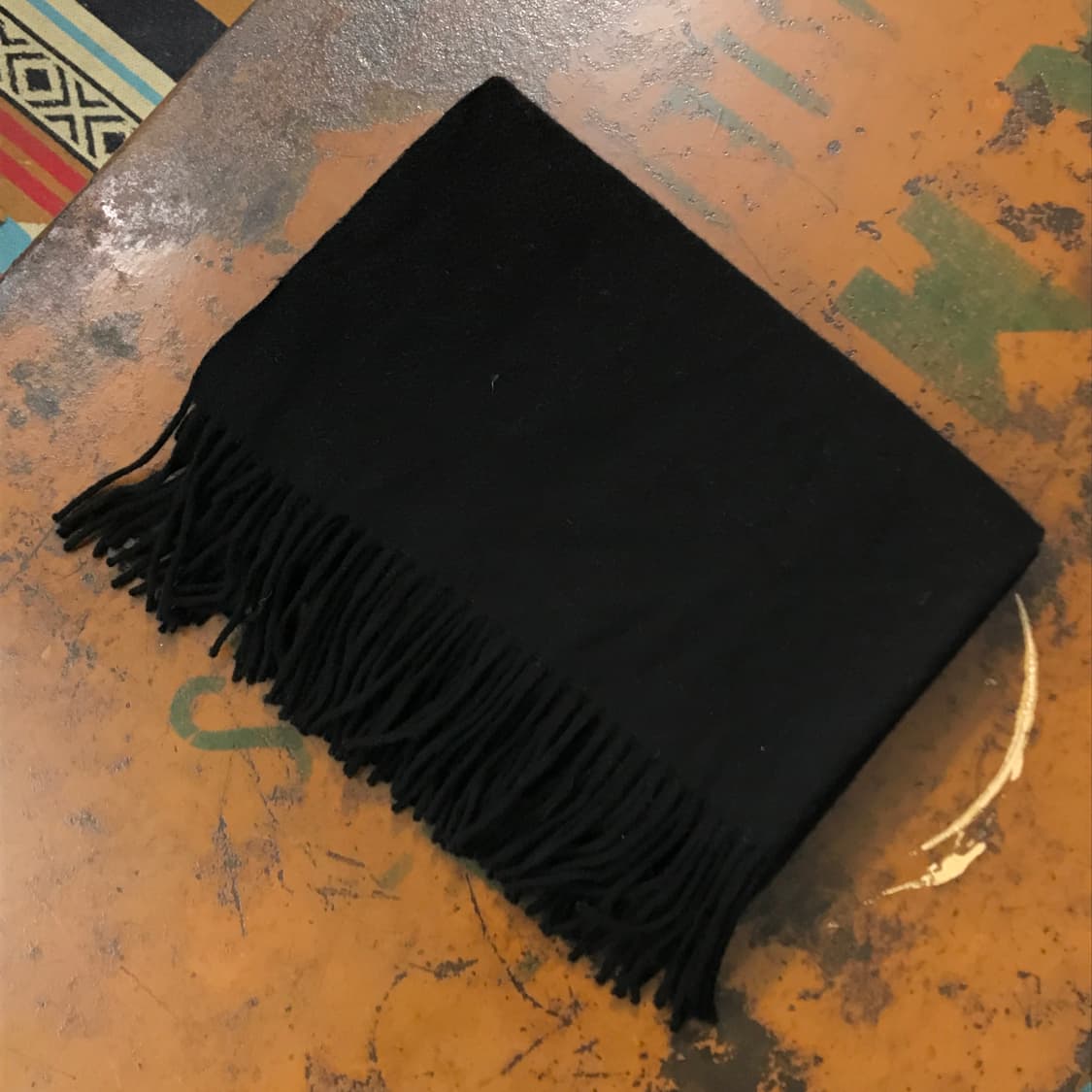 VTG 빈티지 블랙 울 빅 머플러 남녀공용 상품이미지2