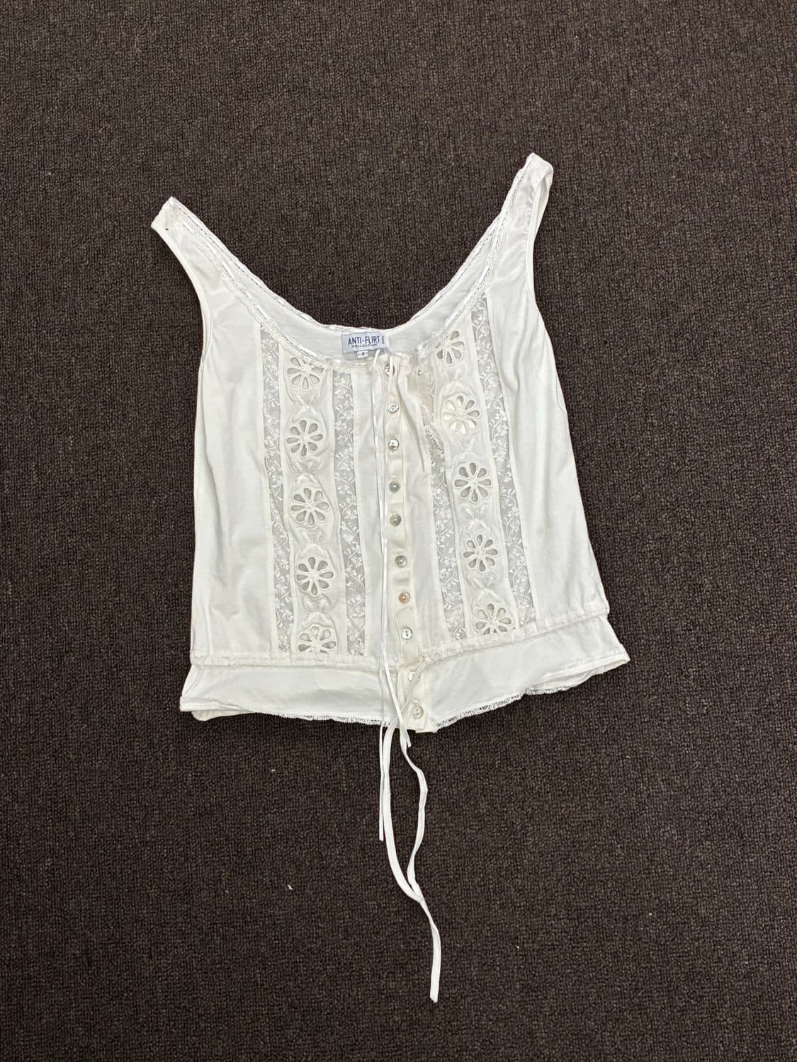 2)Japanese vintage 여성 꽃 펀칭 단추 포인트 블라우스 상품이미지3