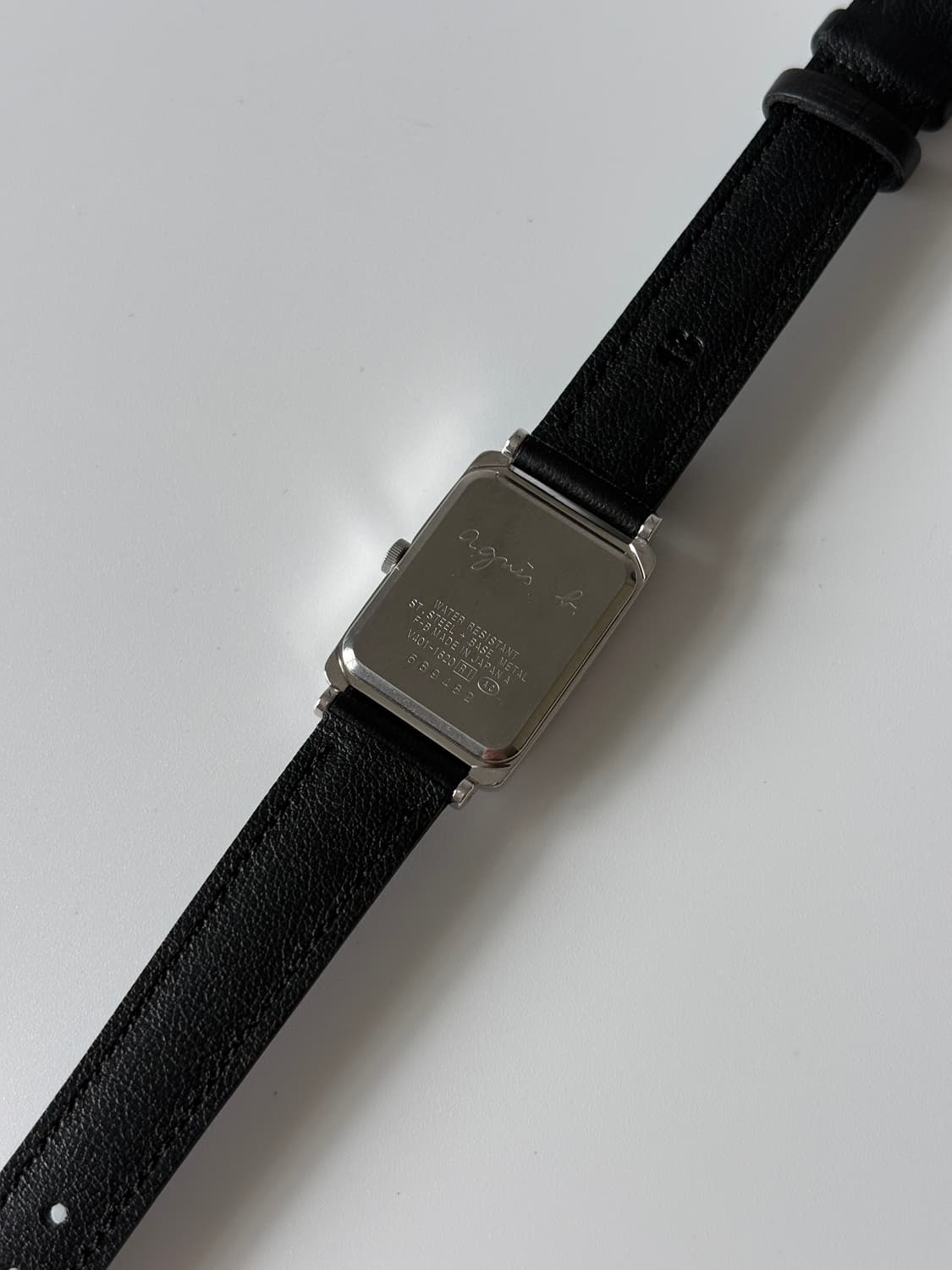 아네스베 Agnès b. 실버 스퀘어 쿼츠 여성 상품이미지8