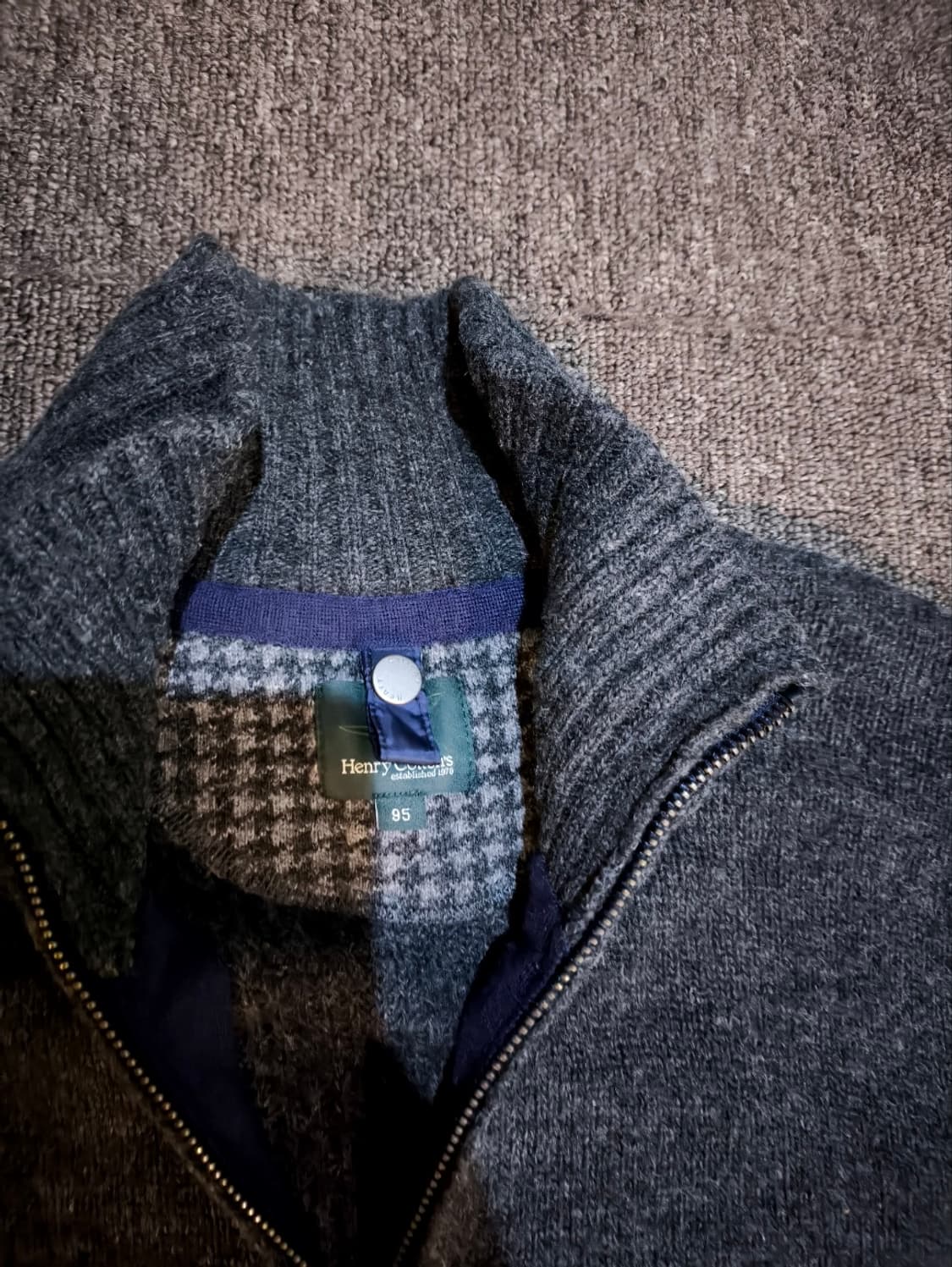 95 헨리코튼 패치 니트 집업 상품이미지3