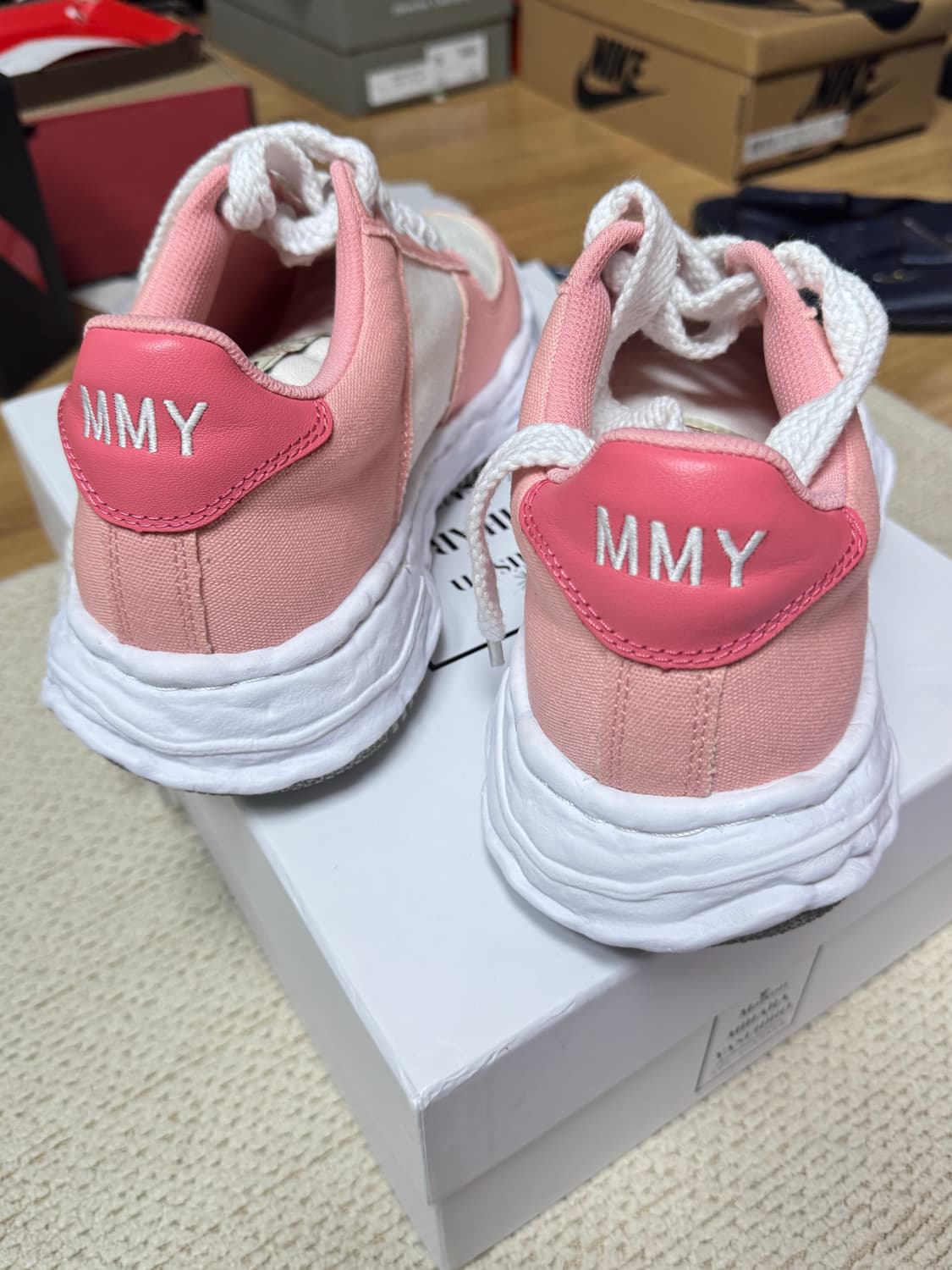 메종 미하라 야스히로 웨인 캔버스 핑크화이트 EU43 275mm 상품이미지8