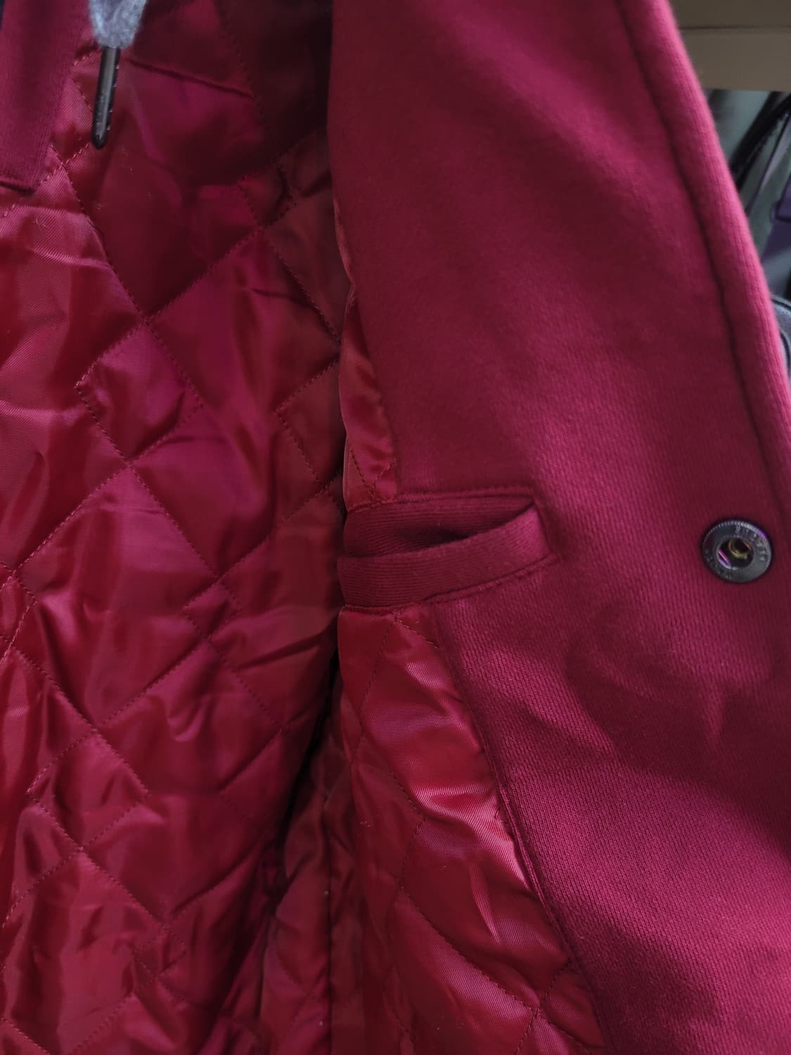 MLB 보스턴 레드삭스 후드 야구 점퍼 코튼 바시티 버건디 진네이비 상품이미지4