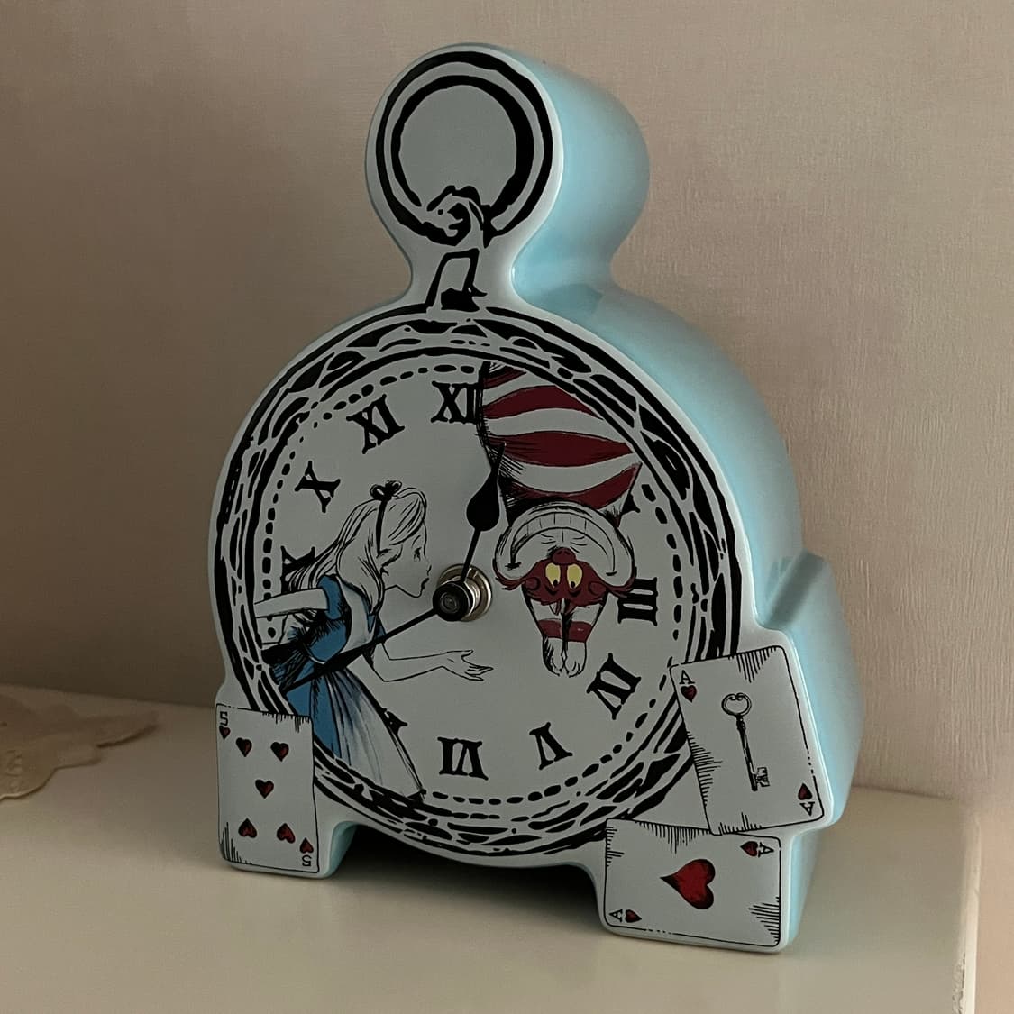 빈티지레어) 도쿄디즈니 이상한 나라의 앨리스 탁상시계 상품이미지1