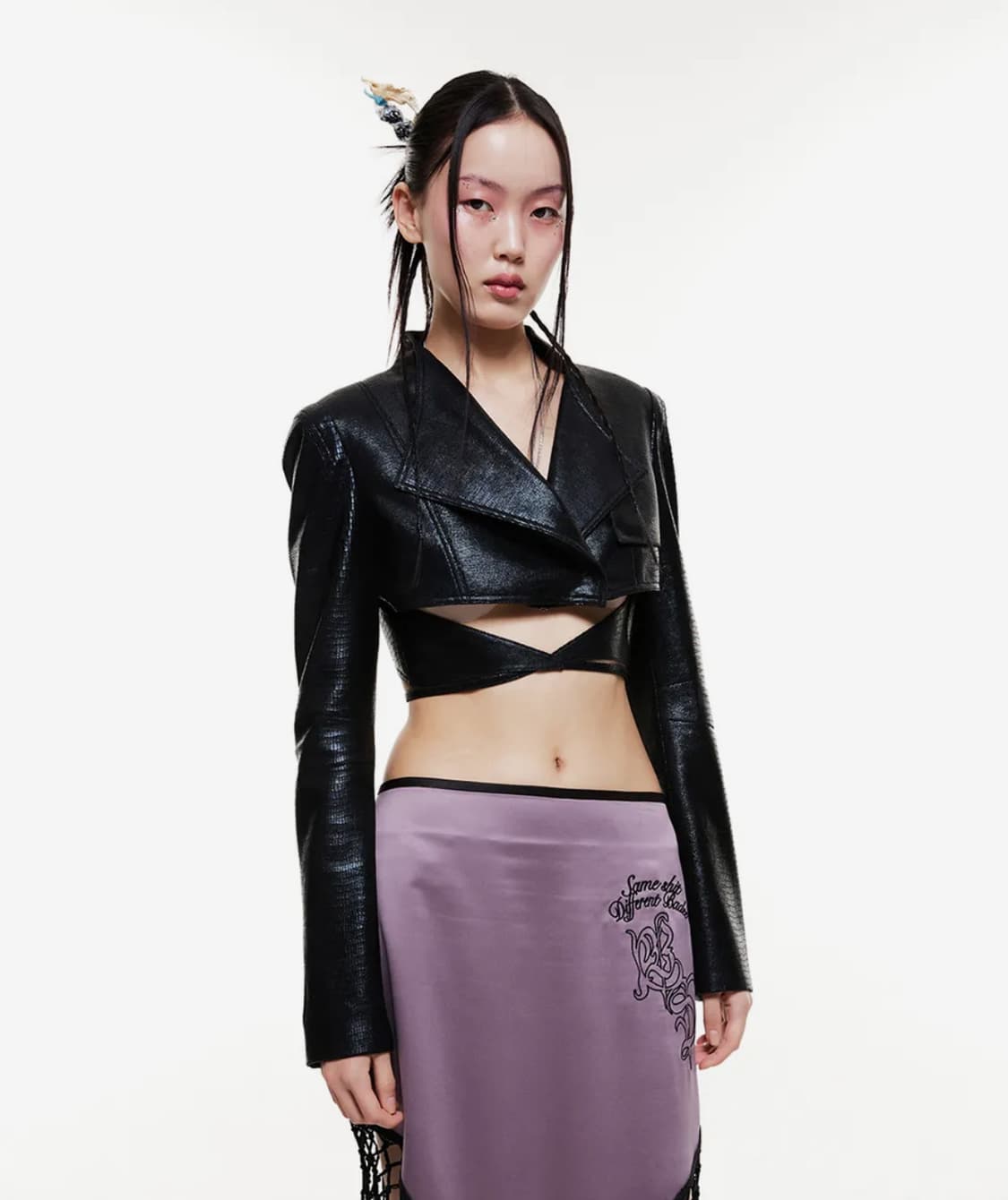 배디 크롭 스트링 블레이저 자켓 M 상품이미지2