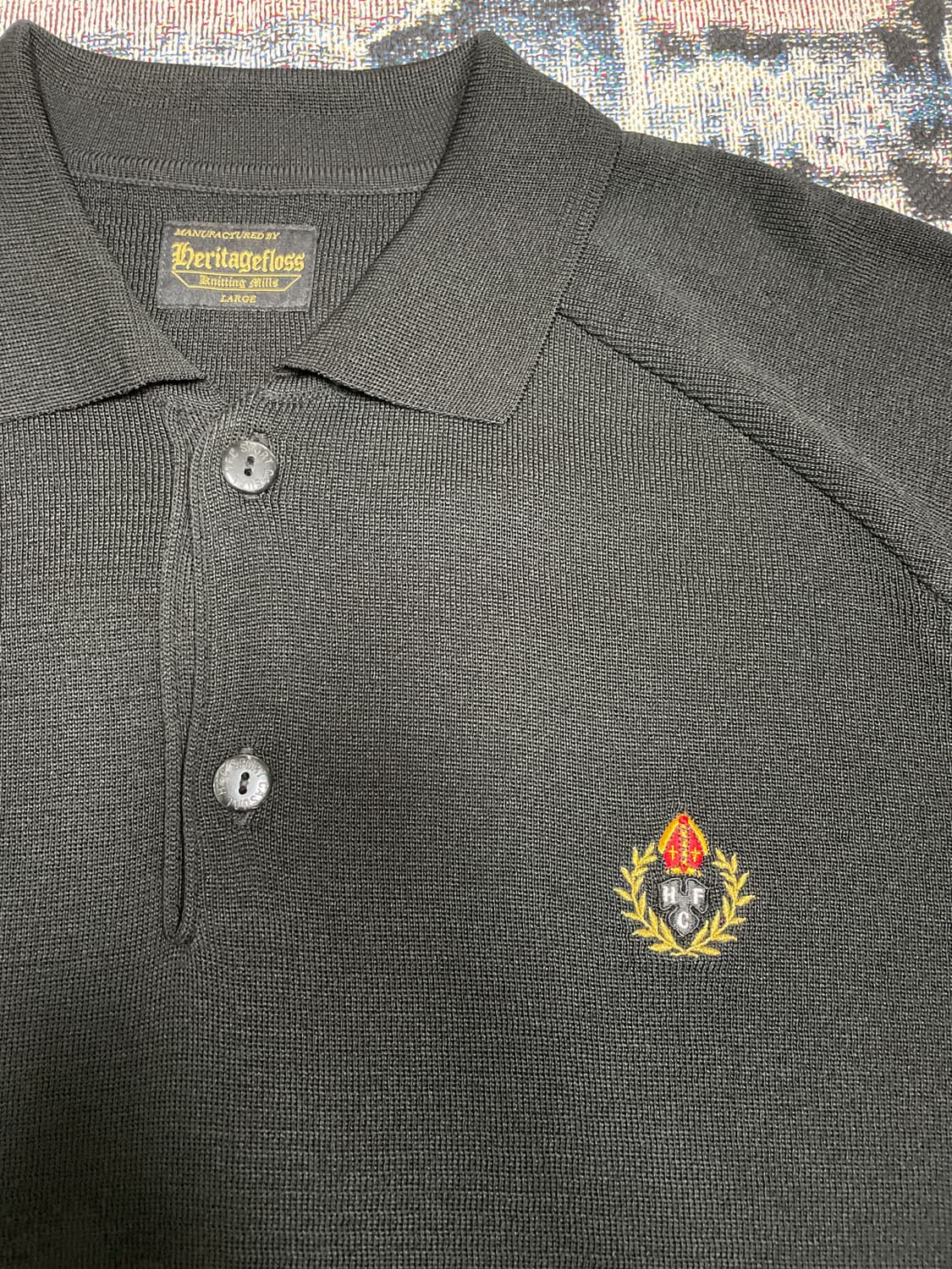 [L] hfc creft reglan sleeve polo black 상품이미지2