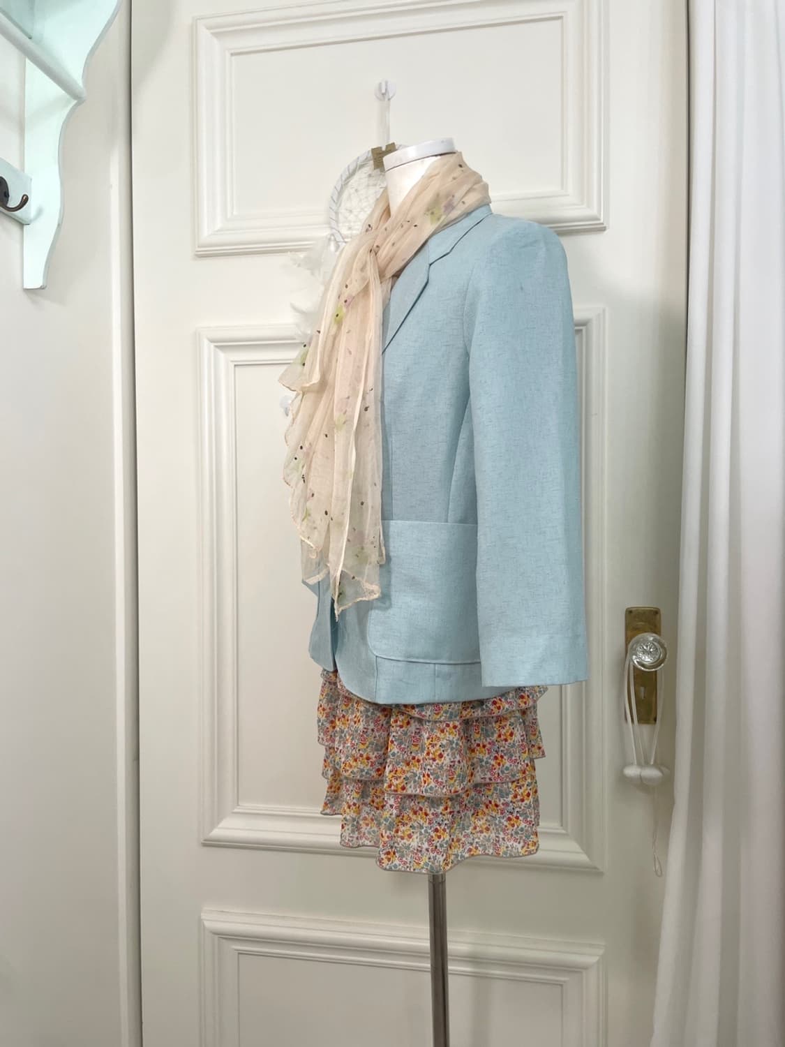 coral nutural point sheer scarf 상품이미지3