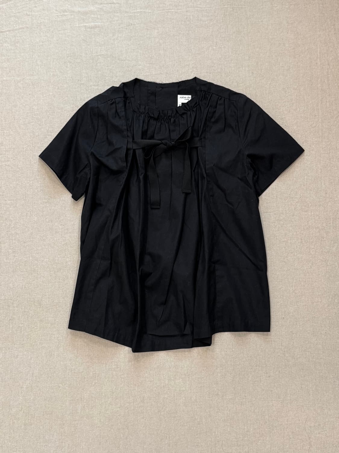 꼼데가르송 robe de chambre 02ss 리본 개더 블라우스 셔츠 상품이미지1