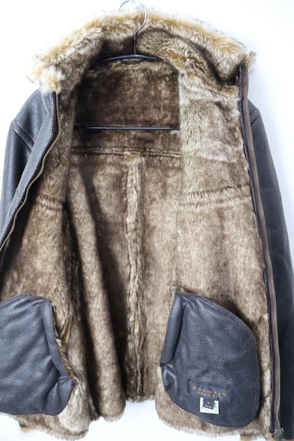 MEN’S BIGI Faux Leather Fur Collar Jacke 상품이미지4