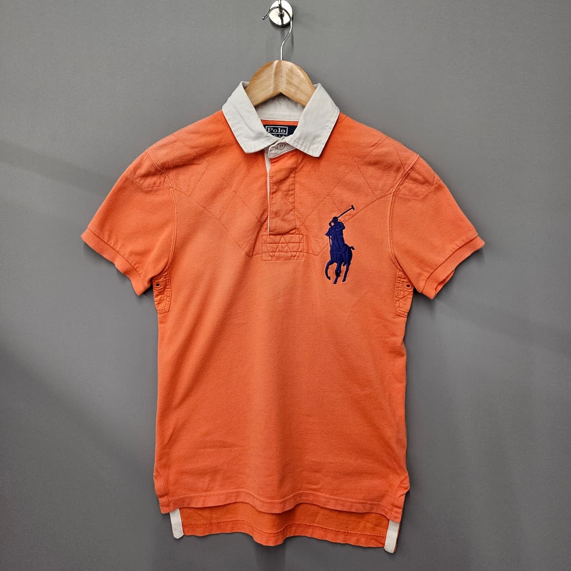 폴로 랄프로렌 빅포니 커스텀핏 반팔 카라티 오렌지 상품이미지1