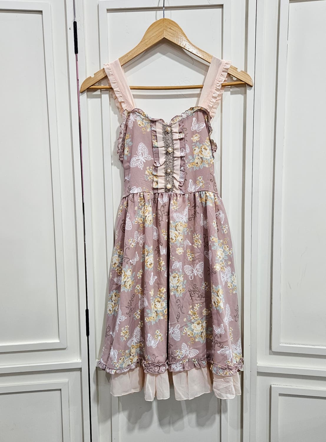 엑시즈팜(Axes Femme) 로즈 버터플라이 프릴 원피스 상품이미지1