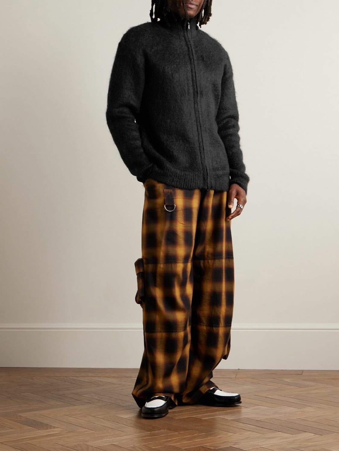 니들스 집 모헤어 가디건 블랙 L 상품이미지7