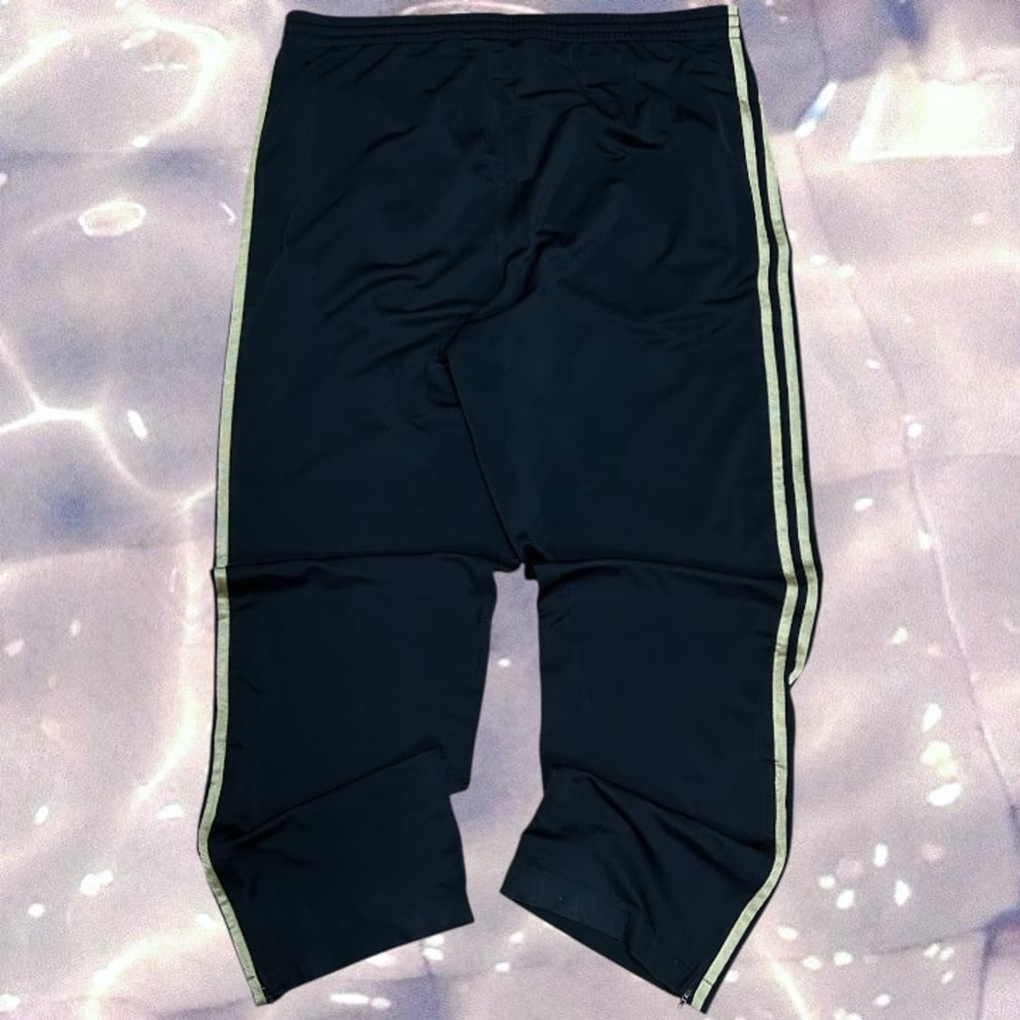 90s 아디다스 파이어버드 검골 블랙 골드 삼선 와이드 트랙 팬츠 115 상품이미지5