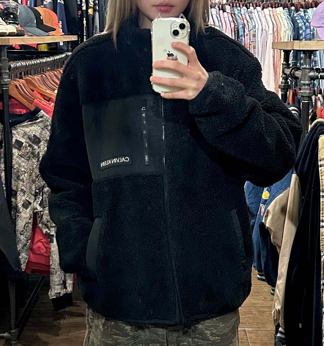 [HI] 캘빈클라인 양털 후리스 블랙 상품이미지1