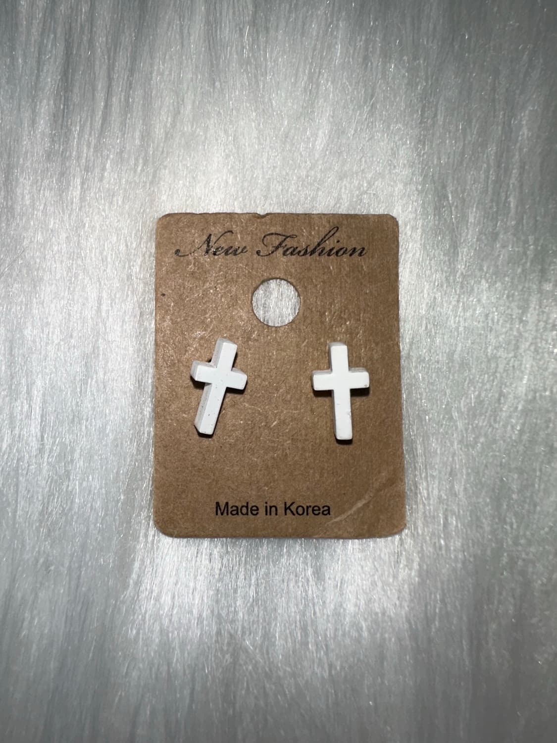 고스펑크 십자가 하양 귀걸이 상품이미지1