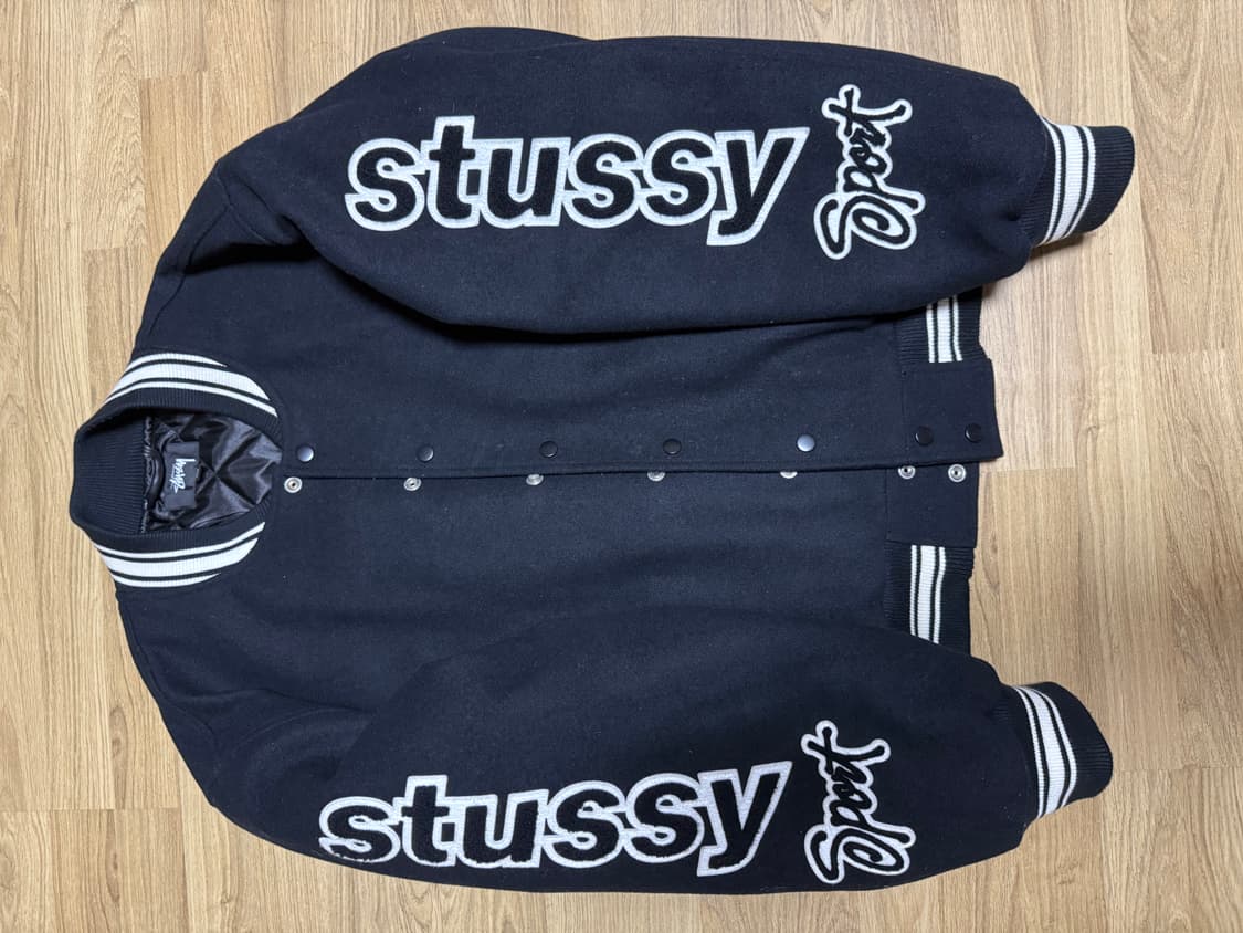 스투시 컴피티션 바시티 자켓 블랙 XL 상품이미지1