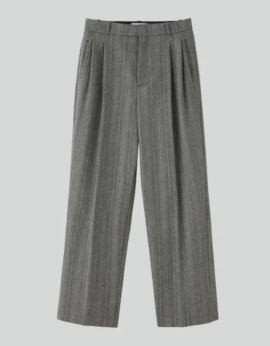 렉토 24FW 브로큰 헤링본 투턱 와이드팬츠 상품이미지1