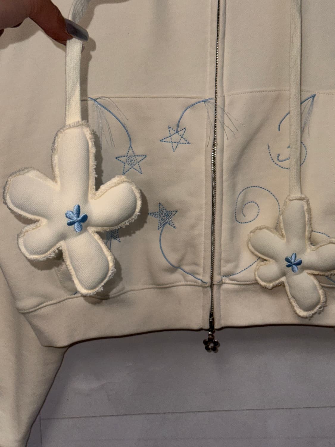 RuNaKiHu Steri Night Crop Hoodie Zip-Up  상품이미지5