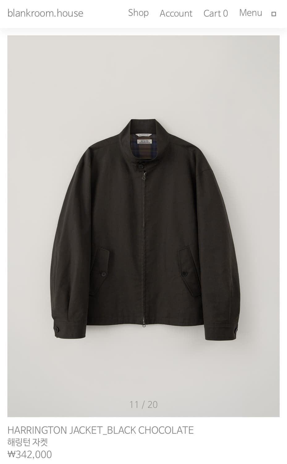 블랭크룸 해링턴 자켓 블랙 초콜릿 2사이즈 상품이미지1