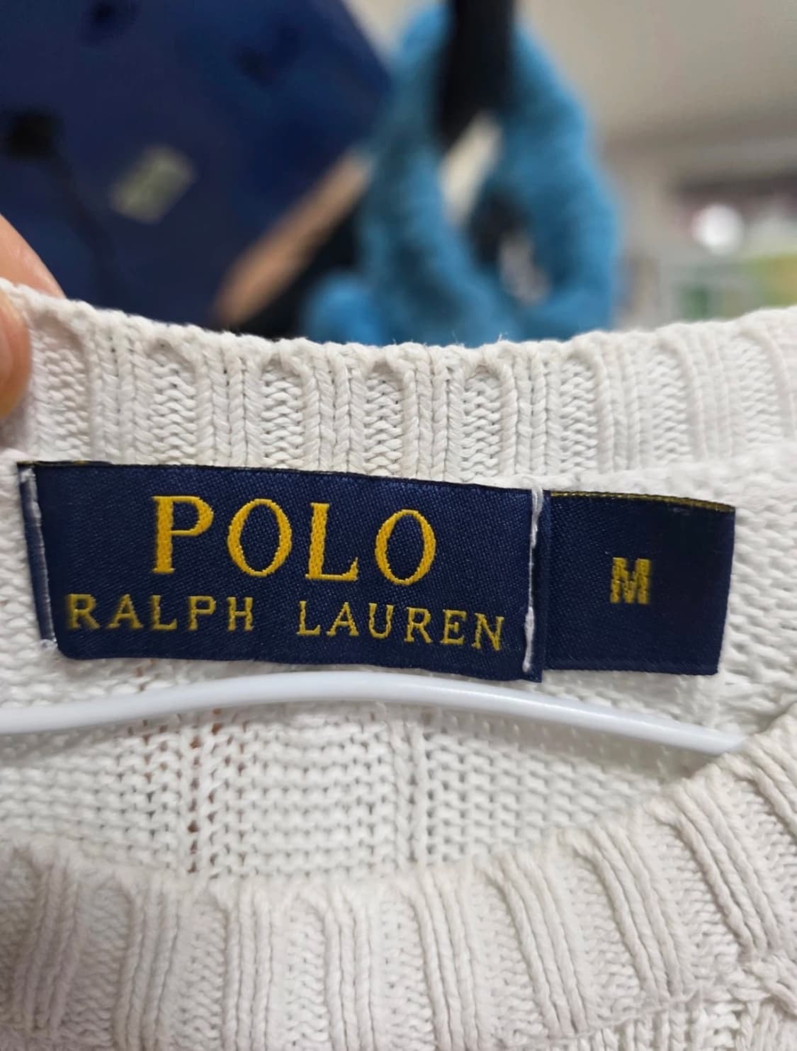 폴로 랄프로렌 꽈배기 니트 화이트 M 상품이미지2