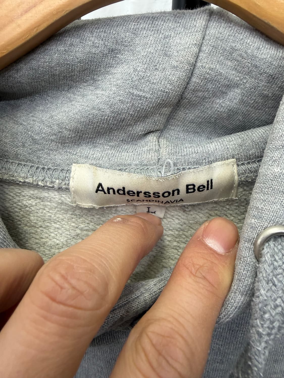 정품) 앤더슨벨 회색 후드티 L 상품이미지5