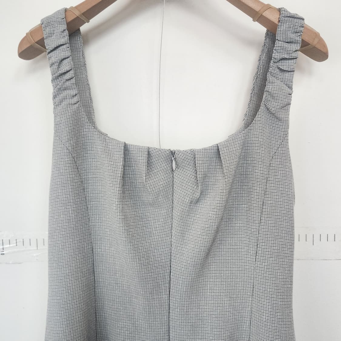 플라스틱아일랜드 회색 체크 롱 원피스 상품이미지9