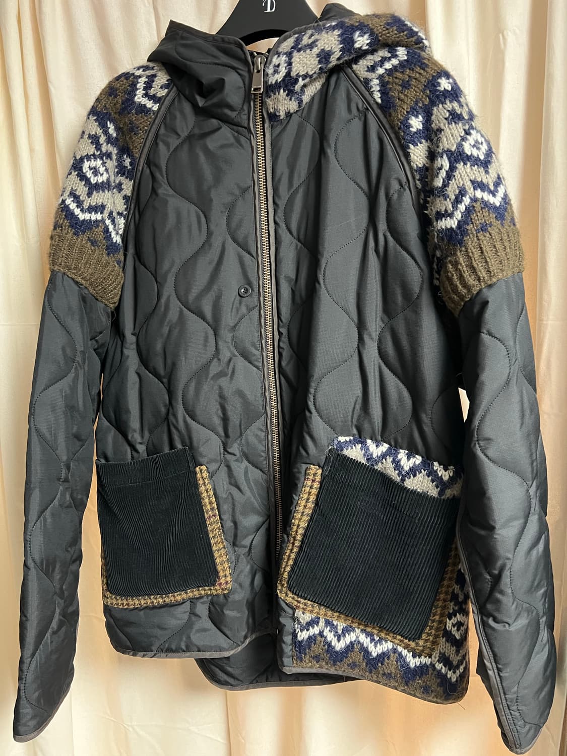 앤더슨벨 니트패치 퀼티드 파카L 상품이미지1