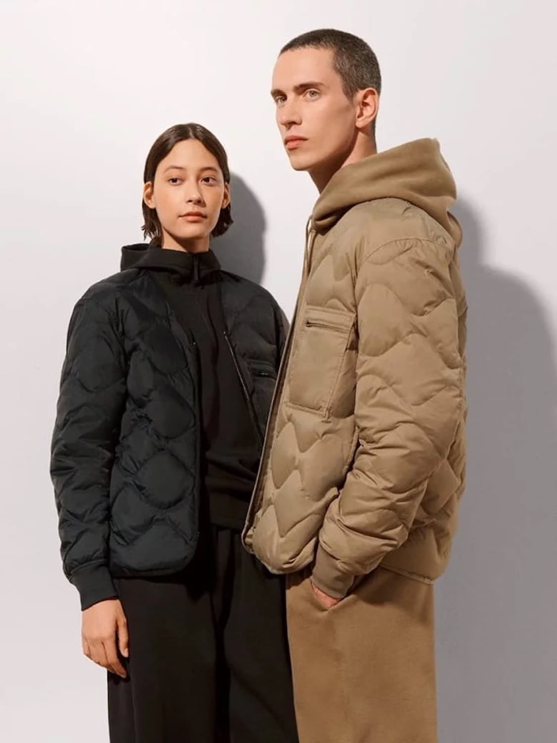 유니클로U 재팬 한정 리사이클링 경량 다운 패딩 카키 L 상품이미지8