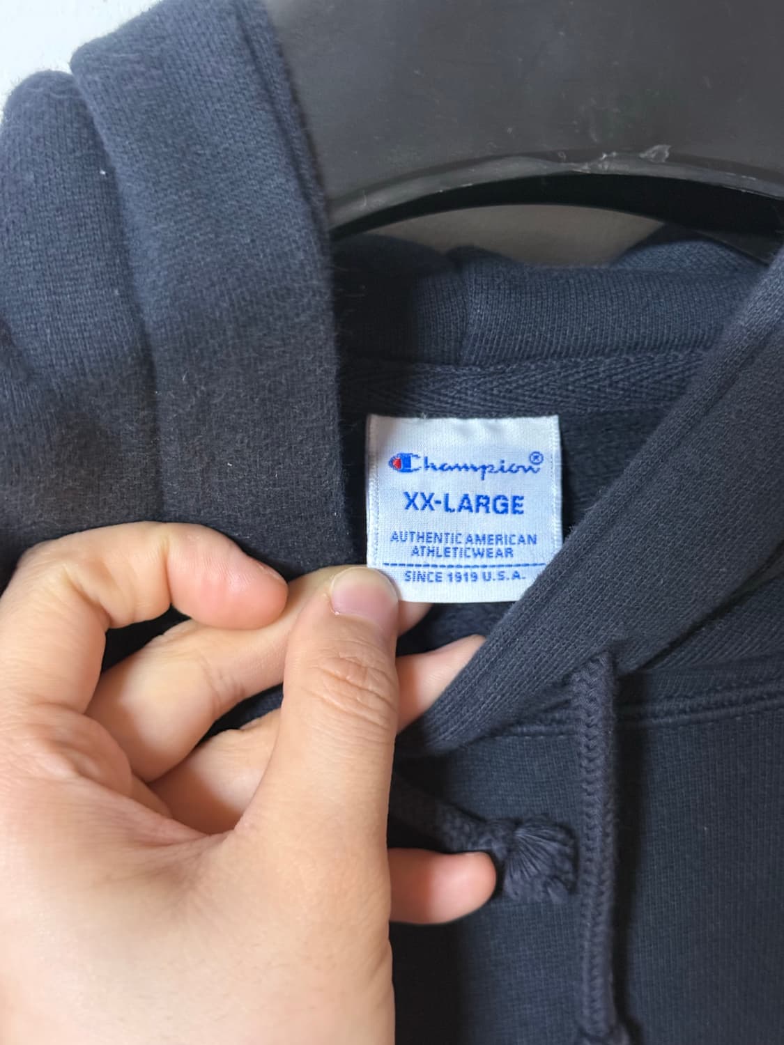 정품 챔피온 후드티 네이비 자수로고 빅사이즈 상품이미지5