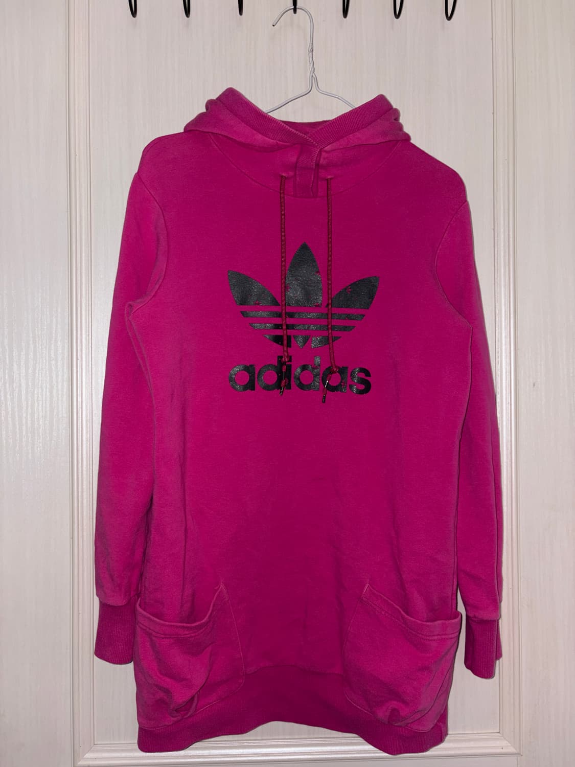 아디다스 빅로고 핑크 롱후드 상품이미지1