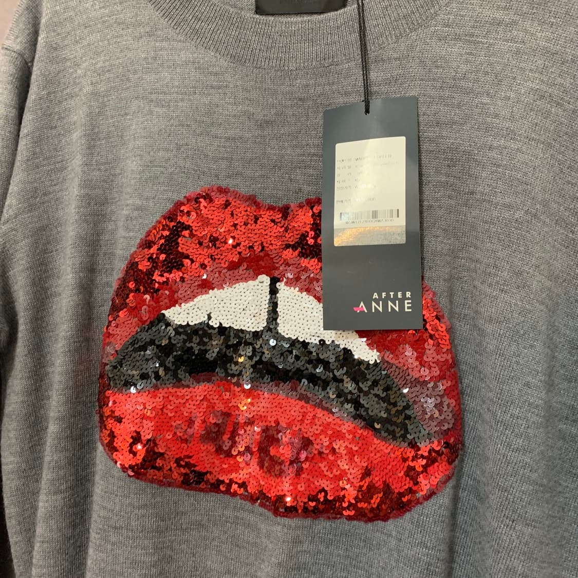 새상품 XS 마커스루퍼 레드립 스팽글 오버핏 니트 상품이미지3
