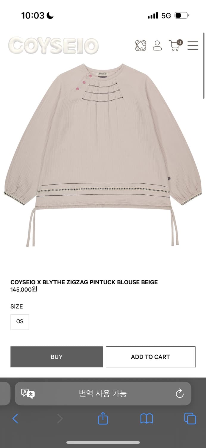 코이세이오 x 브라이스 블라우스 상품이미지1