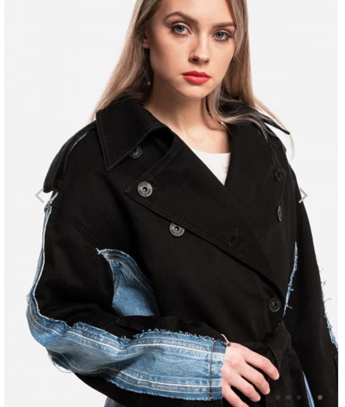 새상품) 디젤 데님앤 블랙 여성 트렌치 코트 상품이미지8