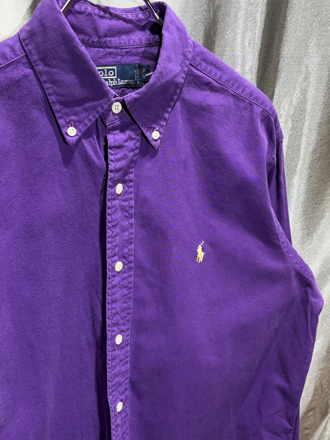 M 폴로랄프로랜 골드 포니 딥퍼플 코튼 셔츠 상품이미지4