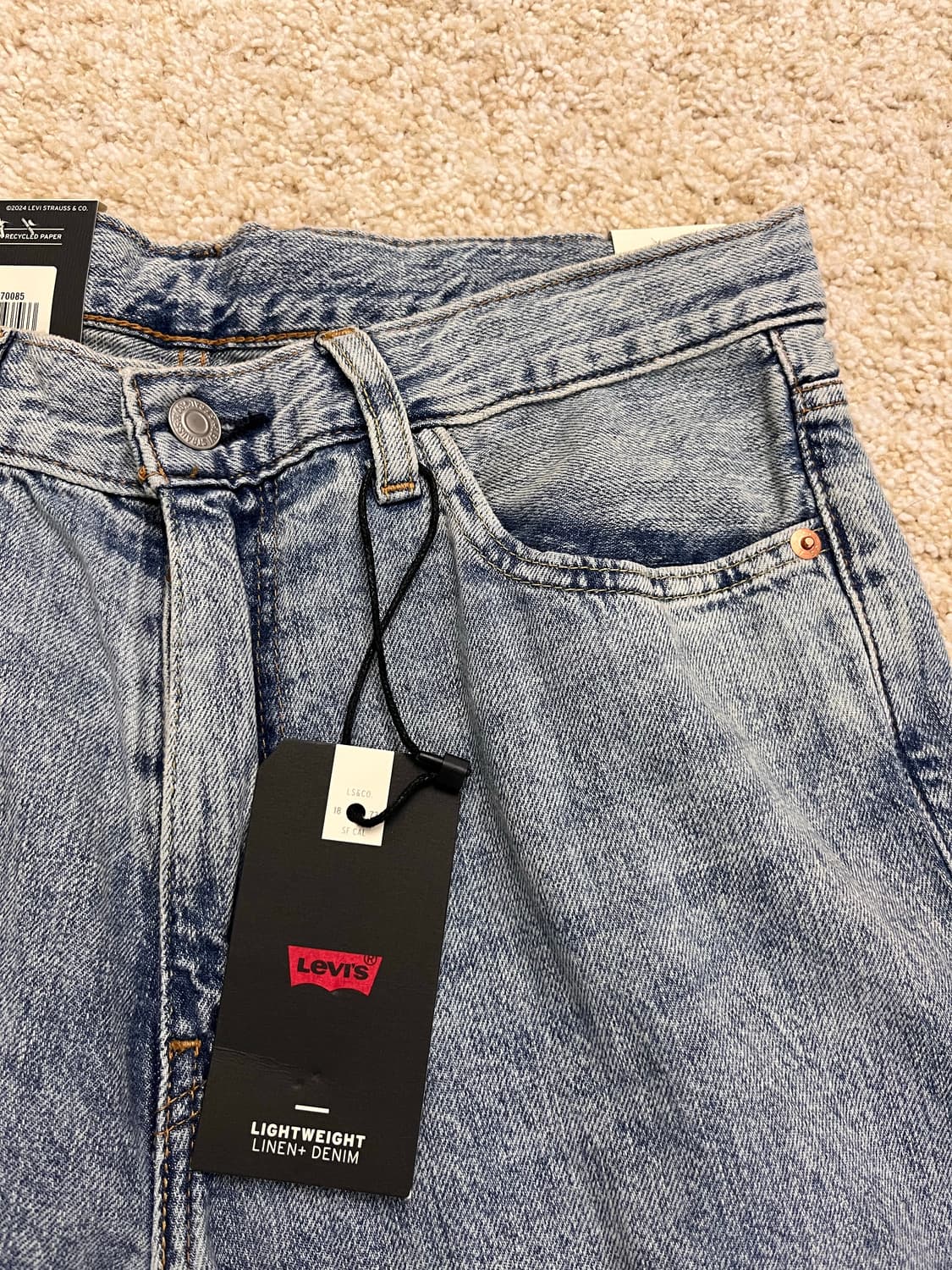 [새상품] 리바이스 568 30*32 린넨+ 데님, 여름 청바지 끝판왕 상품이미지4