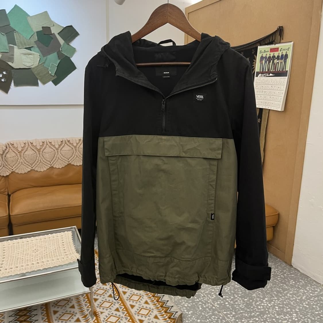 반스 올드스쿨 레트로 배색 반집업 바람막이 아노락 M C10947 상품이미지3