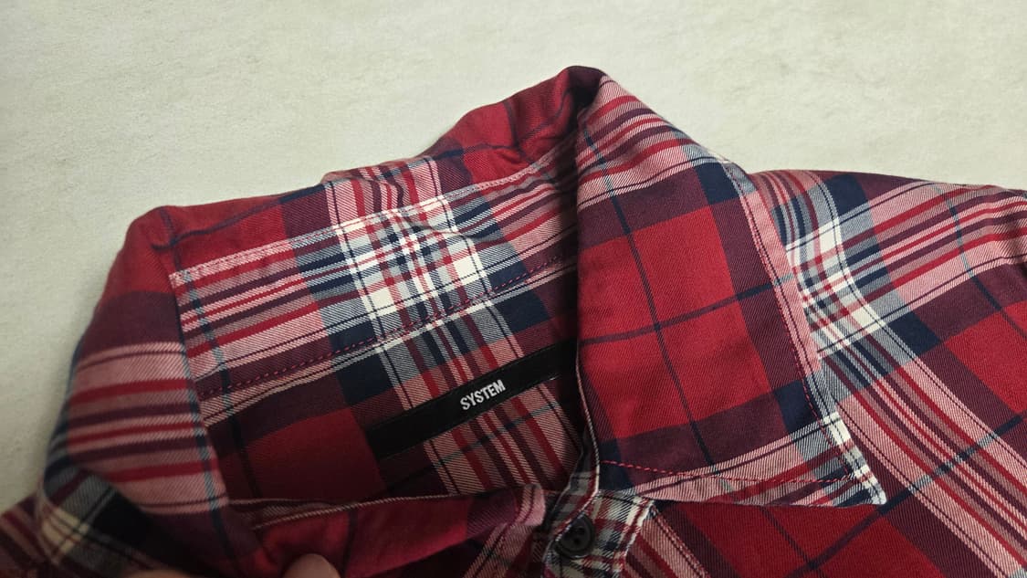 시스템 옴므  레드 타탄 체크 셔츠 상품이미지4