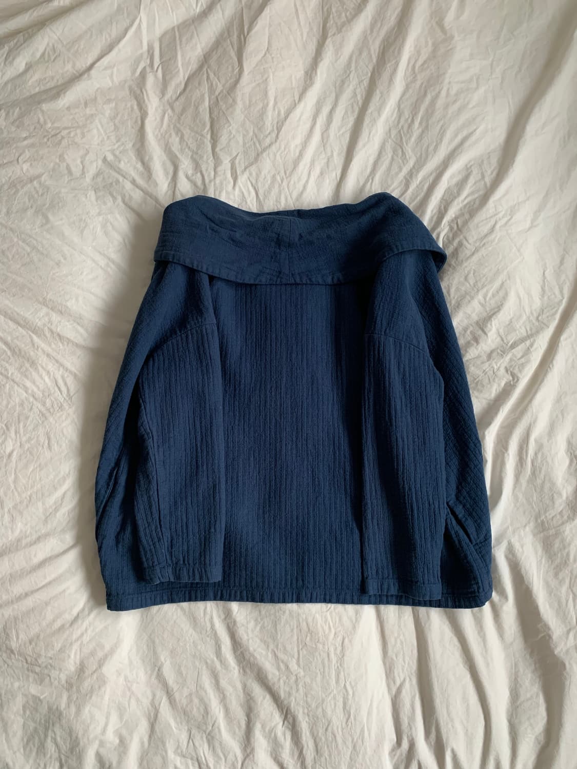 Samansa Mos2 블루 코튼 숄 가디건 상품이미지6