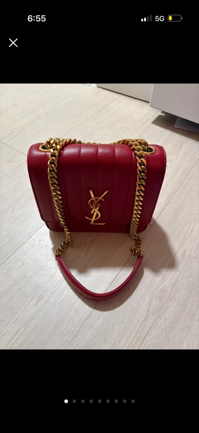 생로랑 레드 금장 채인 비키백 상품이미지1