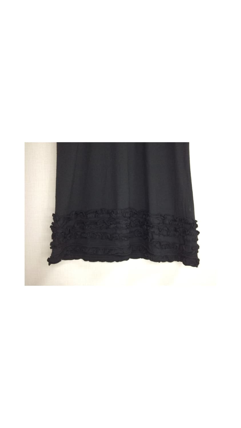 빈티지 블랙 겹프릴 퍼프 소매 반팔 튜닉 원피스 상품이미지4