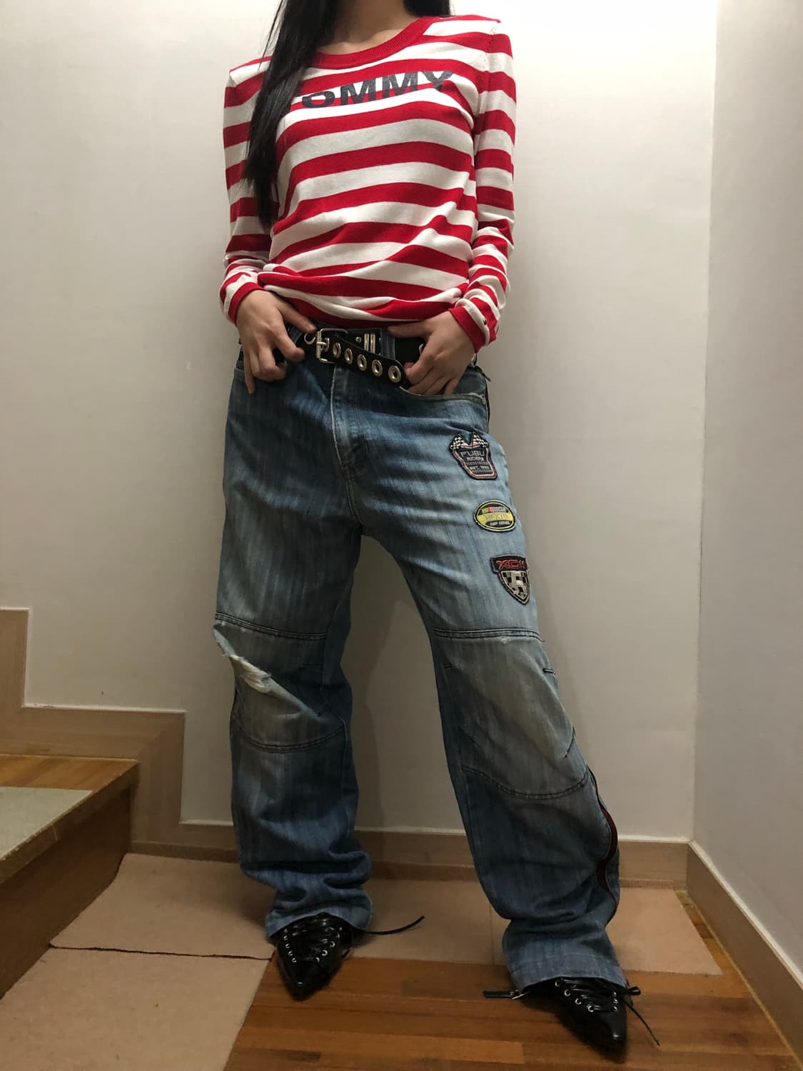 빈티지 푸부 데님 패치 팬츠 상품이미지8