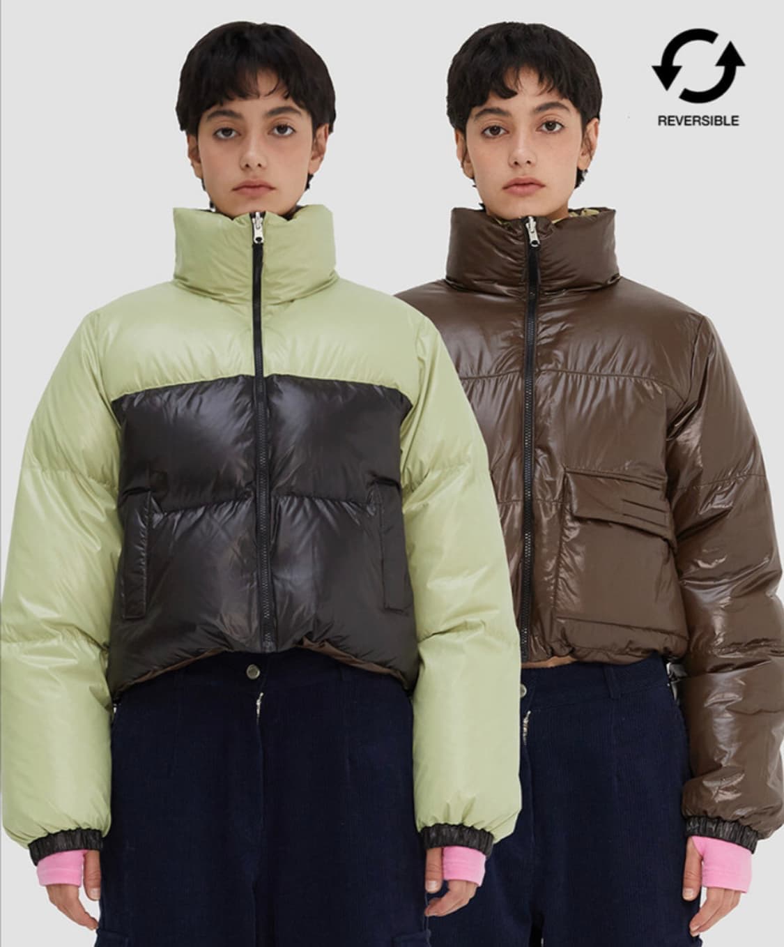 리버시블 덕다운 숏패딩 상품이미지1
