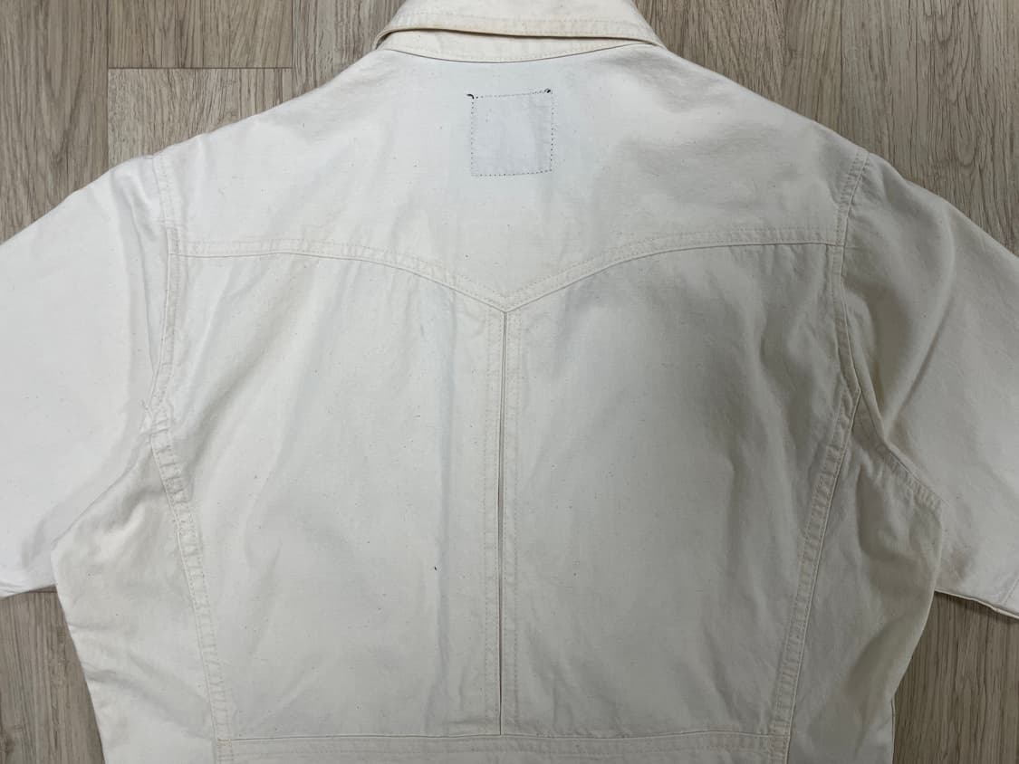 95) 90s 랭글러 오트밀컬러 캔버스 반팔 부시자켓(RRL&LVC&폴로 상품이미지8