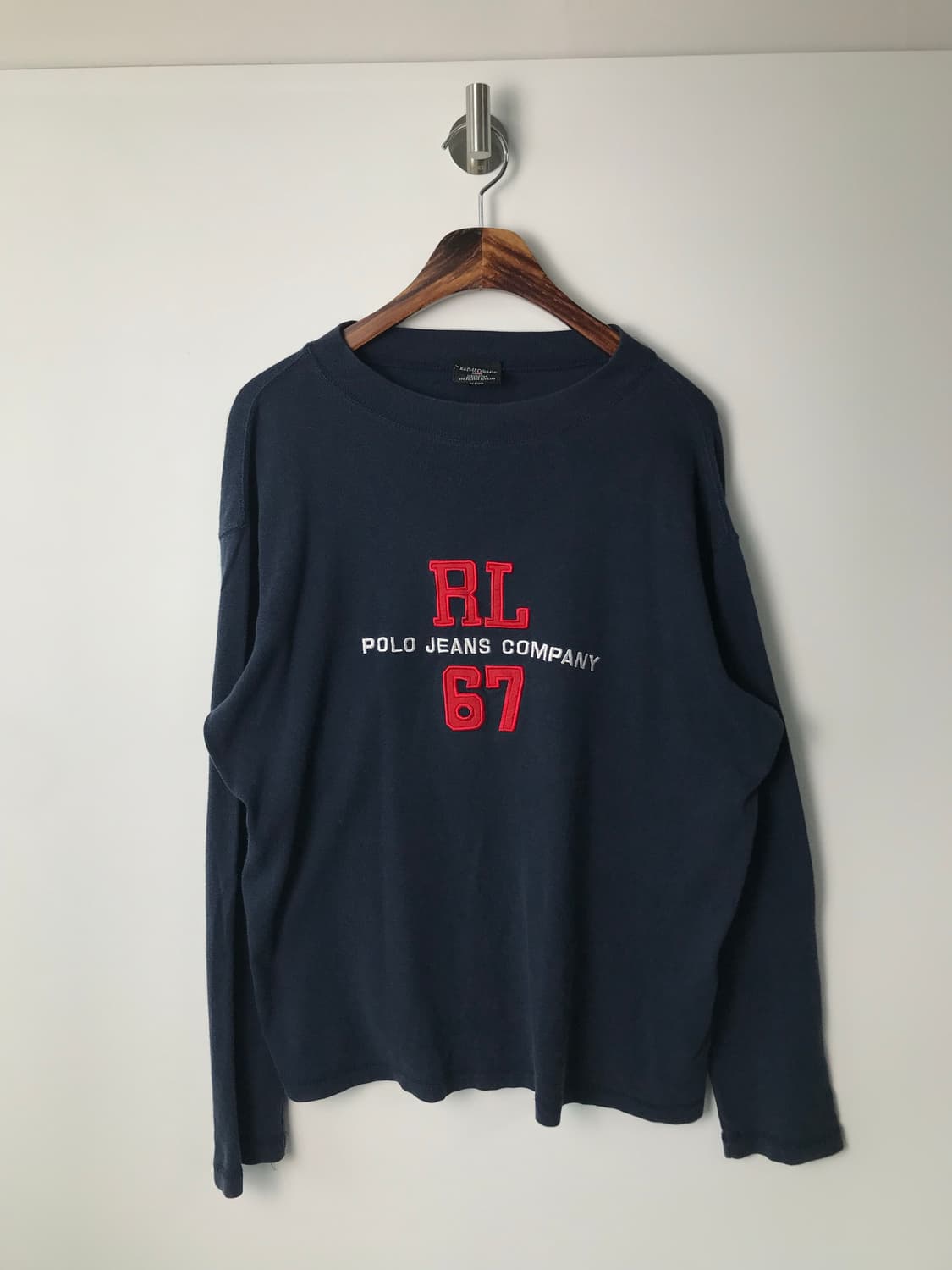 폴로 진스 자수로고 네이비 롱슬리브 긴팔티 상품이미지2