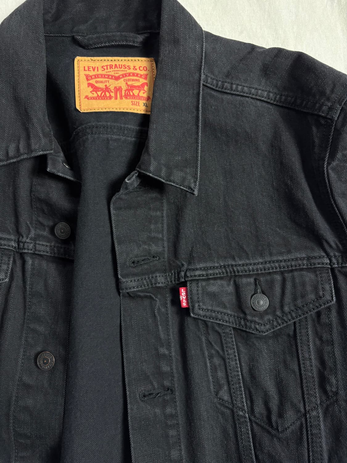 Levis 리바이스 블랙 데님 트러커 자켓 XL 상품이미지4