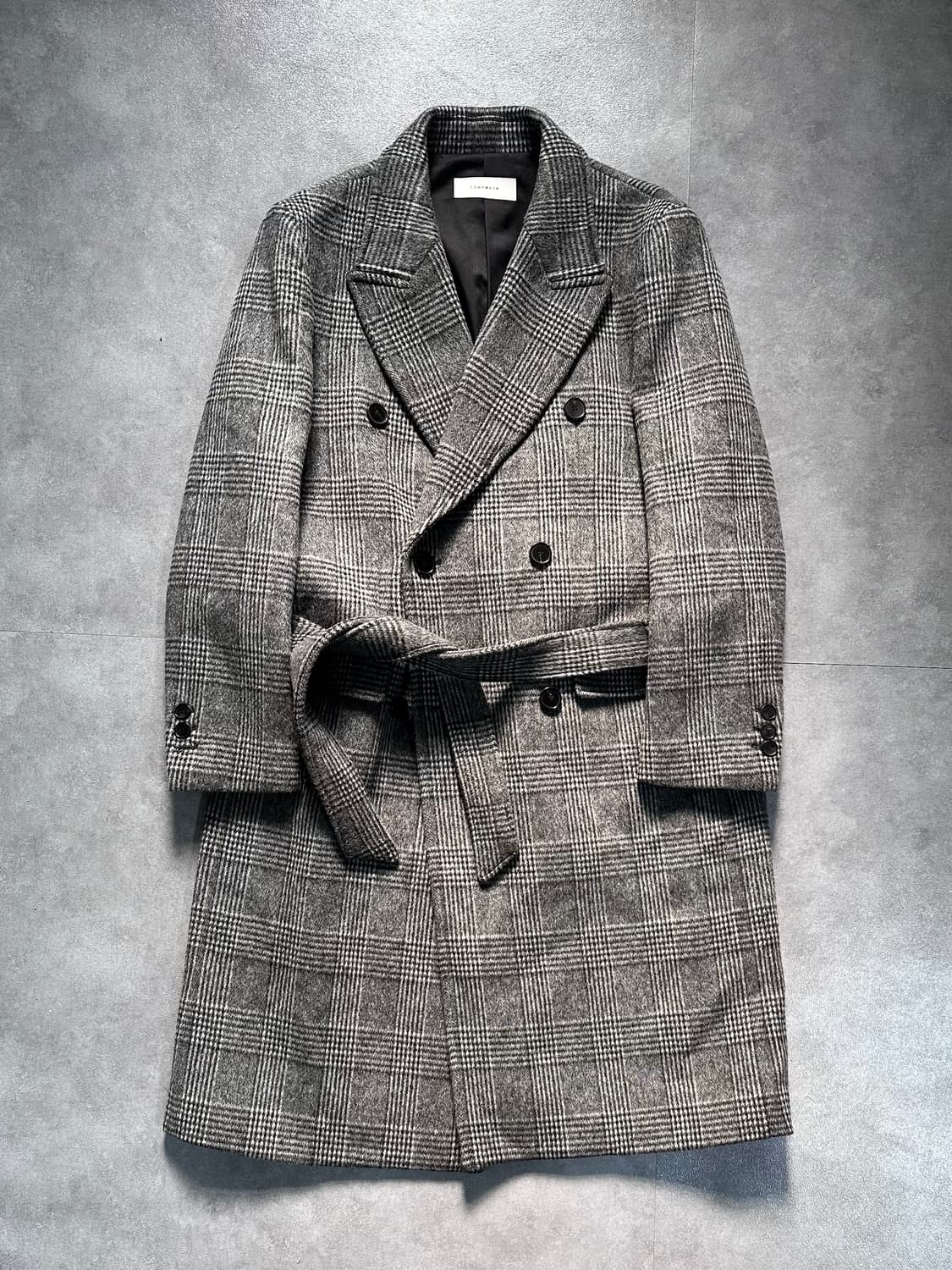 토니웩 글렌체크 울 더블코트 상품이미지1