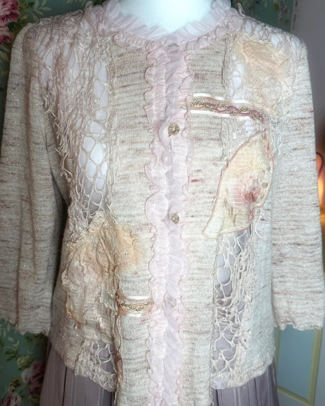 Cardigan🩷 모리세스 펄 핑크 가디건 상품이미지2